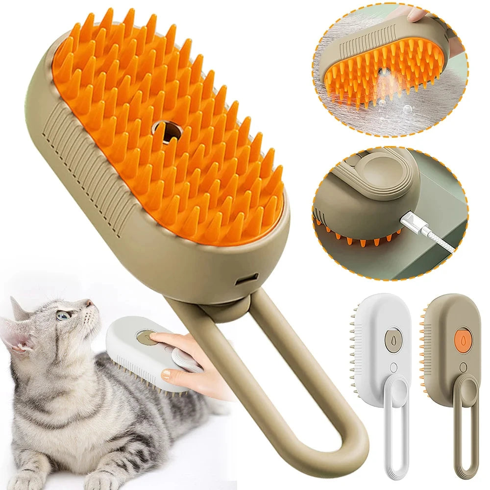 The 3-1 Steam Pet Brush integrates three essential grooming functions into one efficient tool. Its steam spray feature softens pet hair to facilitate effective removal, while the brush simultaneously provides a gentle massage that soothes your pet and aids in cleaning. Crafted for ease of use and durability, this high-quality grooming device enhances pet care by combining comfort, hygiene, and convenience in every session.