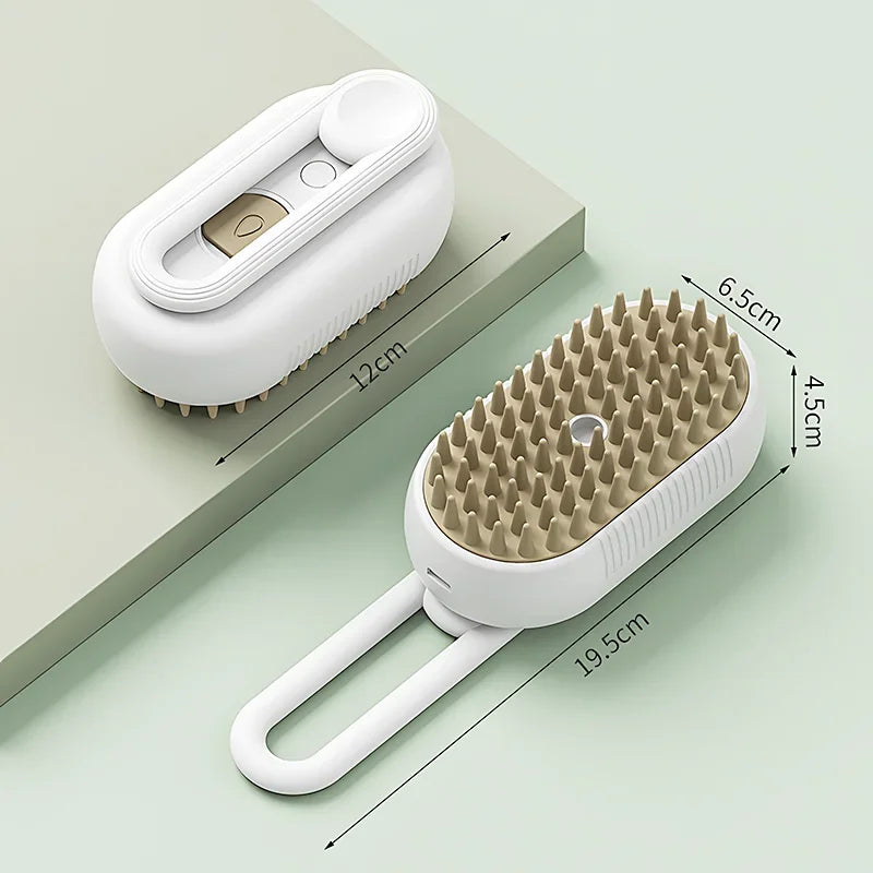 The 3-1 Steam Pet Brush integrates three essential grooming functions into one efficient tool. Its steam spray feature softens pet hair to facilitate effective removal, while the brush simultaneously provides a gentle massage that soothes your pet and aids in cleaning. Crafted for ease of use and durability, this high-quality grooming device enhances pet care by combining comfort, hygiene, and convenience in every session.