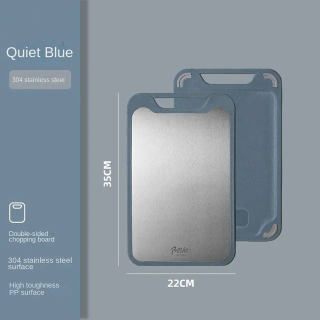 This steel cutting board is designed for expert use, combining durability with hygiene. Its double-sided, reversible surface maximizes functionality, while the eco-friendly stainless steel material offers bactericidal properties to keep your food preparation safe. The board’s anti-slip design ensures stability, and its resistance to mildew and corrosion guarantees long-term reliability. Lightweight and portable, it’s an ideal choice for both professional kitchens and home use.