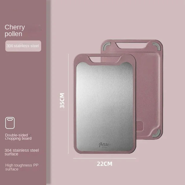 This steel cutting board is designed for expert use, combining durability with hygiene. Its double-sided, reversible surface maximizes functionality, while the eco-friendly stainless steel material offers bactericidal properties to keep your food preparation safe. The board’s anti-slip design ensures stability, and its resistance to mildew and corrosion guarantees long-term reliability. Lightweight and portable, it’s an ideal choice for both professional kitchens and home use.