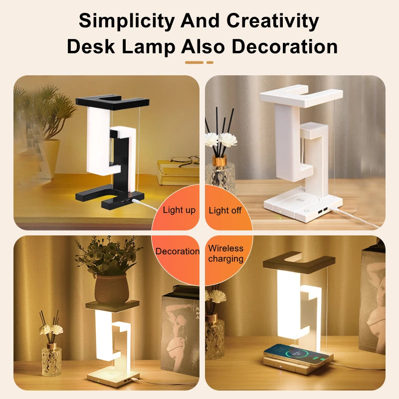 The LED Anti-gravity Night Light offers a sophisticated lighting solution with wireless charging and a responsive touch switch for seamless operation. Its dimmable LED light provides adjustable brightness to suit various settings, while the innovative suspending anti-gravity design delivers a striking visual effect. Combining functionality with modern elegance, this night light is an expert choice for enhancing any space with advanced technology and style.