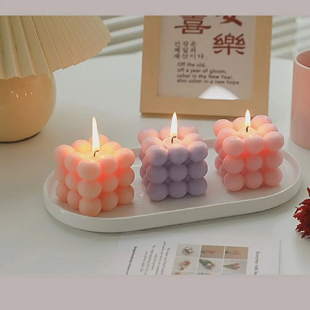 Bubble Cube Shaped Candle
