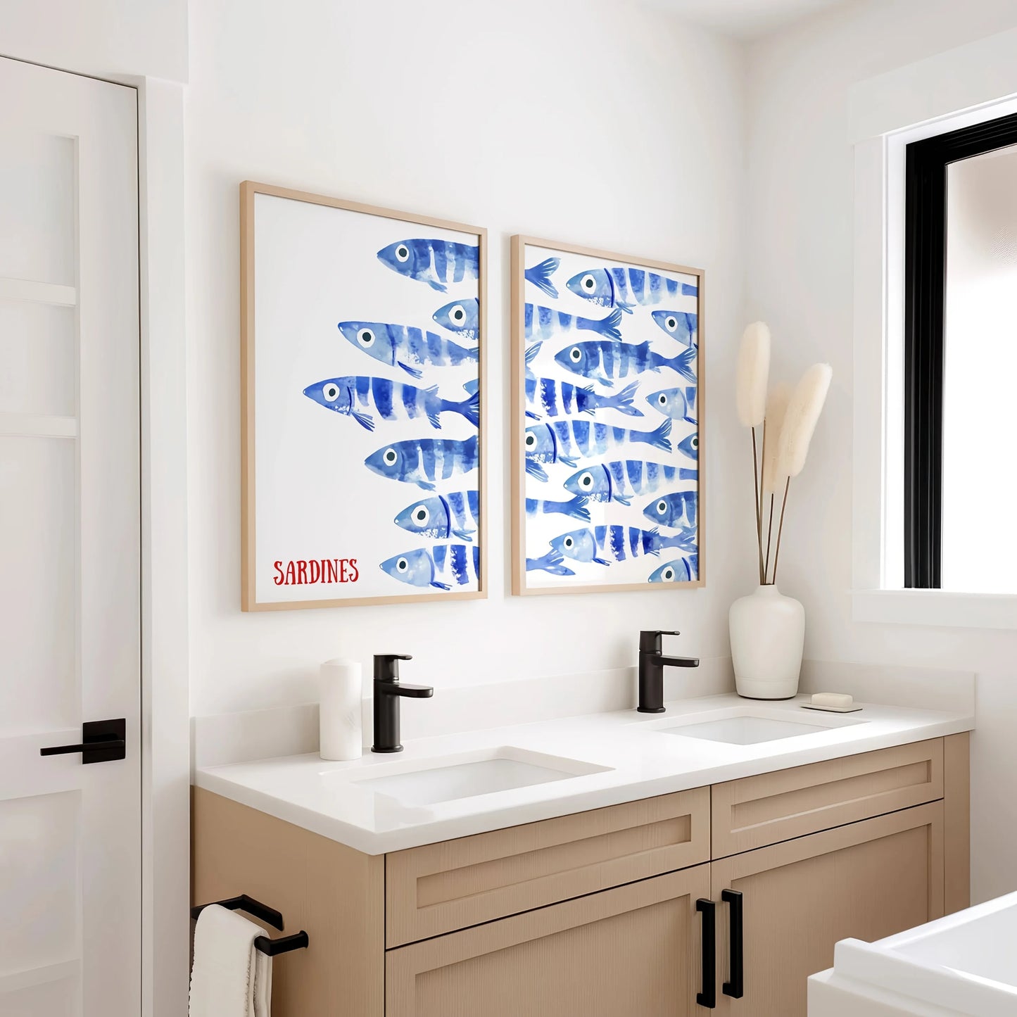 Retro Blue Sardine Wall Art