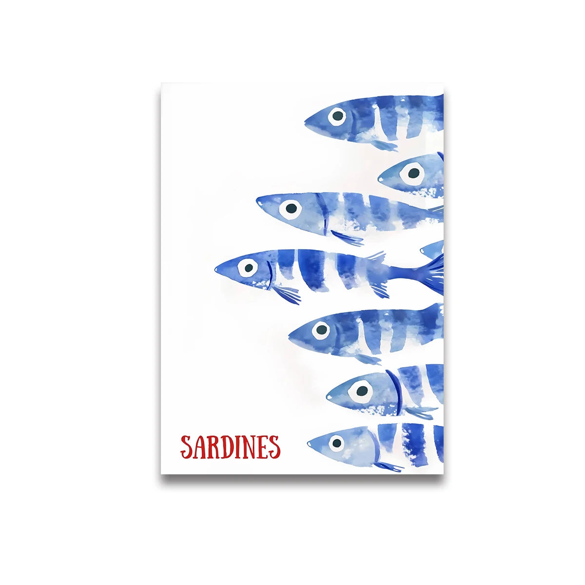 Retro Blue Sardine Wall Art