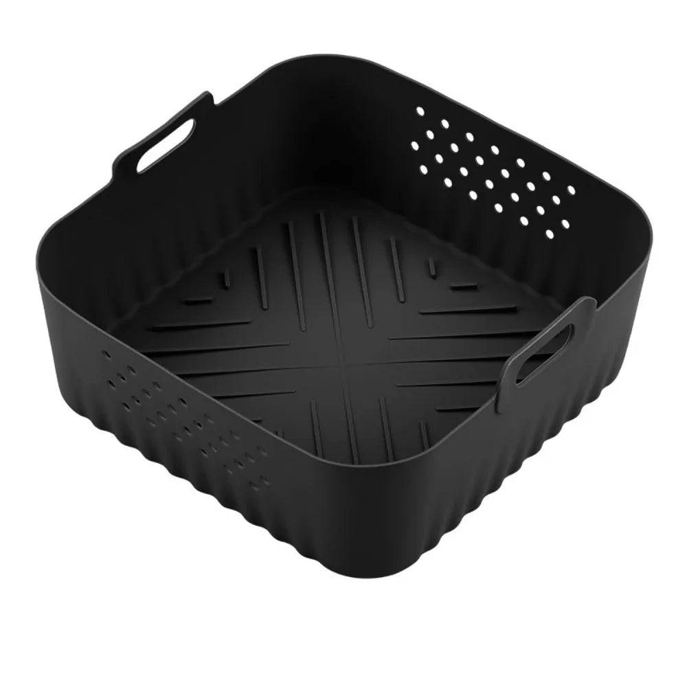 This Silicone Air Fryer Basket offers an eco-friendly, reusable solution for healthier cooking. Made from durable silicone, it ensures non-stick, oil-free food preparation while fitting universally in most air fryer models. Its flexible design makes it easy to use and store, enhancing convenience without compromising performance. Ideal for those seeking a sustainable and practical kitchen accessory.