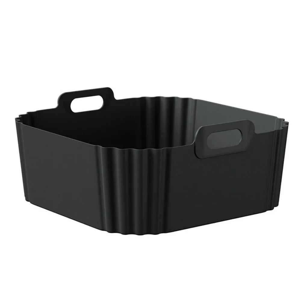 This Silicone Air Fryer Basket offers an eco-friendly, reusable solution for healthier cooking. Made from durable silicone, it ensures non-stick, oil-free food preparation while fitting universally in most air fryer models. Its flexible design makes it easy to use and store, enhancing convenience without compromising performance. Ideal for those seeking a sustainable and practical kitchen accessory.