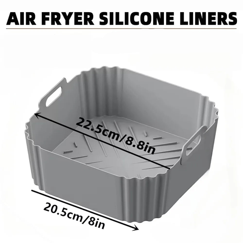 This Silicone Air Fryer Basket offers an eco-friendly, reusable solution for healthier cooking. Made from durable silicone, it ensures non-stick, oil-free food preparation while fitting universally in most air fryer models. Its flexible design makes it easy to use and store, enhancing convenience without compromising performance. Ideal for those seeking a sustainable and practical kitchen accessory.