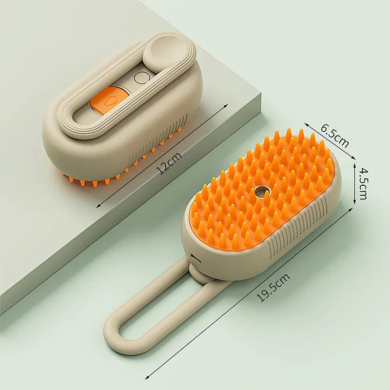 The 3-1 Steam Pet Brush integrates three essential grooming functions into one efficient tool. Its steam spray feature softens pet hair to facilitate effective removal, while the brush simultaneously provides a gentle massage that soothes your pet and aids in cleaning. Crafted for ease of use and durability, this high-quality grooming device enhances pet care by combining comfort, hygiene, and convenience in every session.