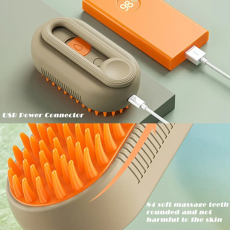 The 3-1 Steam Pet Brush integrates three essential grooming functions into one efficient tool. Its steam spray feature softens pet hair to facilitate effective removal, while the brush simultaneously provides a gentle massage that soothes your pet and aids in cleaning. Crafted for ease of use and durability, this high-quality grooming device enhances pet care by combining comfort, hygiene, and convenience in every session.