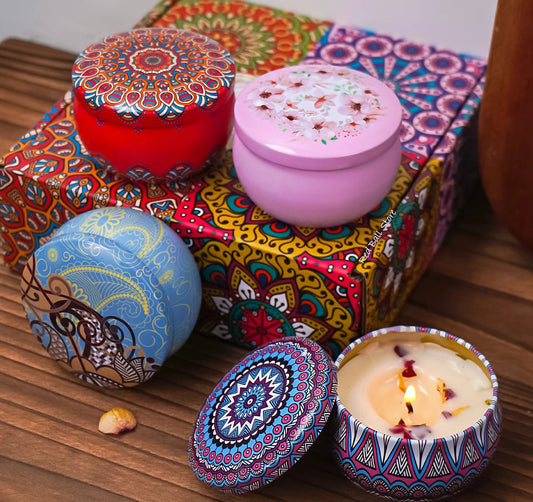 Experience the rich essence of Arabian tradition with our Candle Set featuring Islamic Arabian Fragrances. This collection blends Lavender, Jasmine, Freesia, and Rosa scents, crafted with high-quality mineral wax to ensure a clean and lasting burn. Each candle fills your space with authentic, sophisticated aromas that enhance relaxation and create a serene atmosphere. Ideal for moments of reflection or peaceful gatherings, these expertly curated scents bring warmth and elegance to any setting.