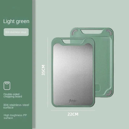 This steel cutting board is designed for expert use, combining durability with hygiene. Its double-sided, reversible surface maximizes functionality, while the eco-friendly stainless steel material offers bactericidal properties to keep your food preparation safe. The board’s anti-slip design ensures stability, and its resistance to mildew and corrosion guarantees long-term reliability. Lightweight and portable, it’s an ideal choice for both professional kitchens and home use.