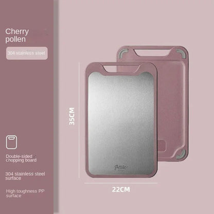 This steel cutting board is designed for expert use, combining durability with hygiene. Its double-sided, reversible surface maximizes functionality, while the eco-friendly stainless steel material offers bactericidal properties to keep your food preparation safe. The board’s anti-slip design ensures stability, and its resistance to mildew and corrosion guarantees long-term reliability. Lightweight and portable, it’s an ideal choice for both professional kitchens and home use.