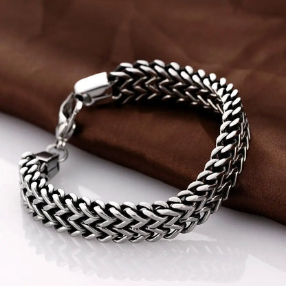 Geometric Design Chain & Link Bracelet