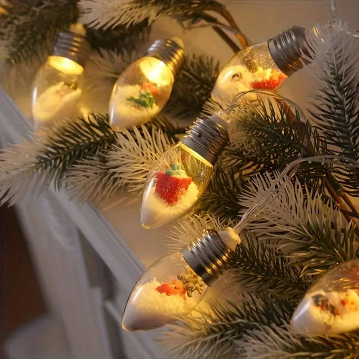 Christmas Snowball Clear Bulb String Lights