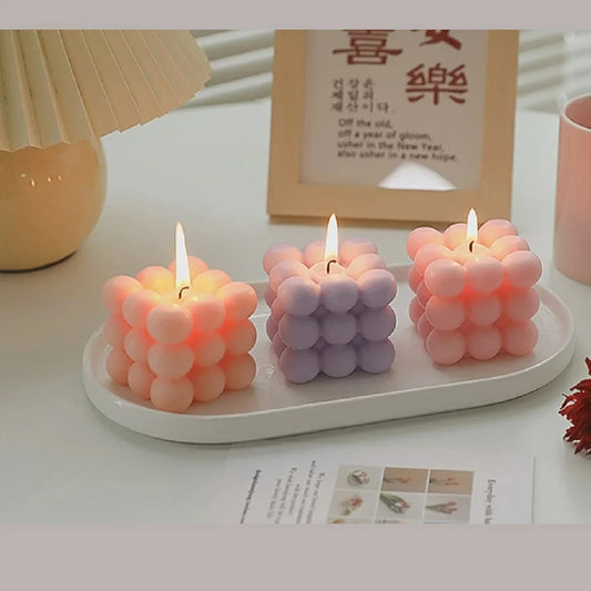 Bubble Cube Shaped Candle