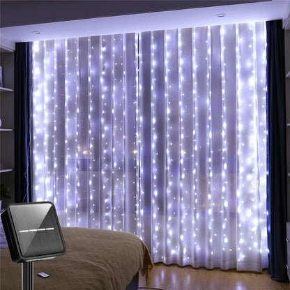 Solar Curtain Light LED Outdoor Waterproof