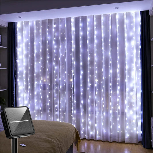Solar Curtain Light LED Outdoor Waterproof