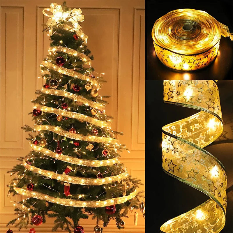 Illuminate your holiday season with our Christmas Ribbon Fairy Light String. The perfect addition to your festive decor, these lights will add a touch of magic and warmth to any space. Adorned with twinkling lights and delicate ribbon, create a cozy and elegant ambiance in your home this Christmas.