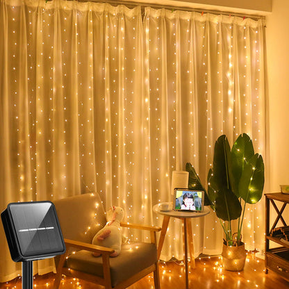 Solar Curtain Light LED Outdoor Waterproof