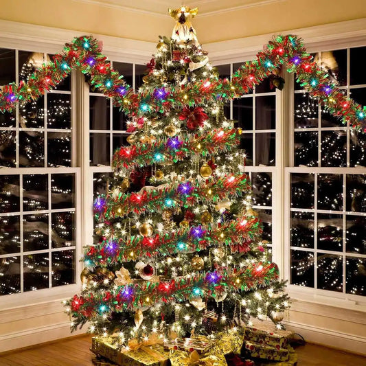 Lighted Christmas Tinsel Garland
