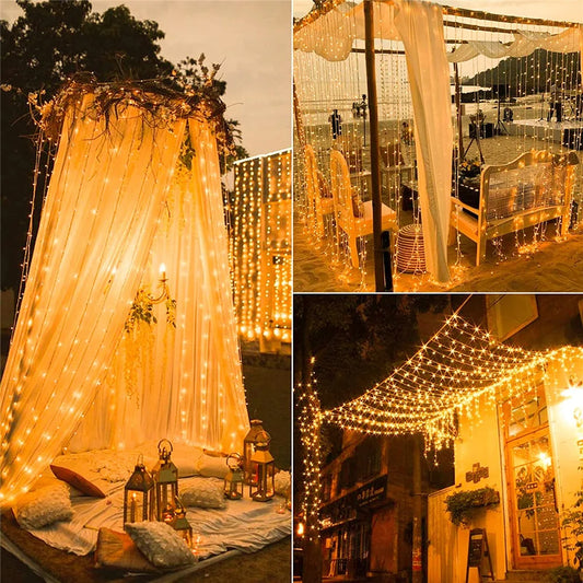 Solar Curtain Light LED Outdoor Waterproof