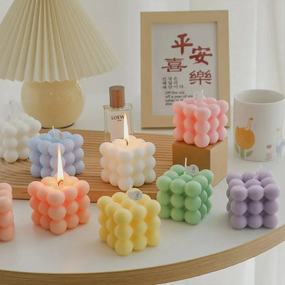 Bubble Cube Shaped Candle