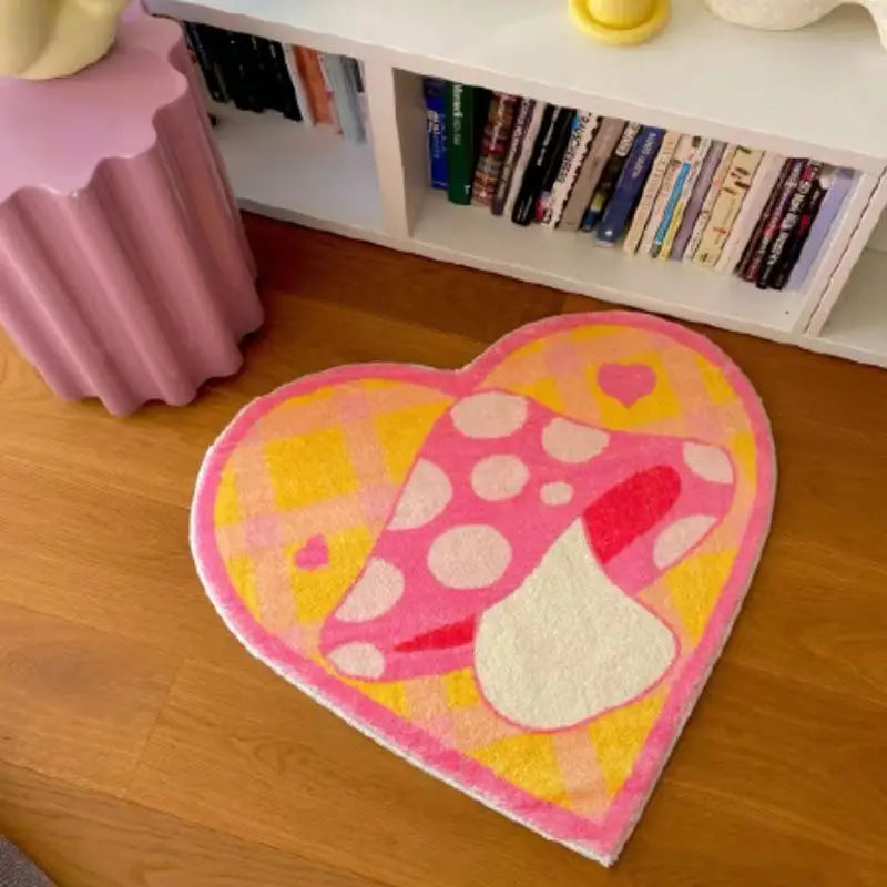 Heart Shaped Retro Colourful Rug