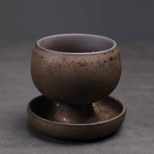 Ceramic Round Coffee Cup With Saucer