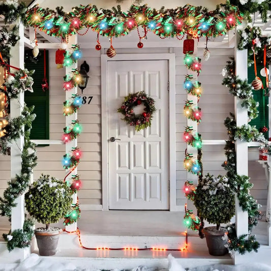 Lighted Christmas Tinsel Garland