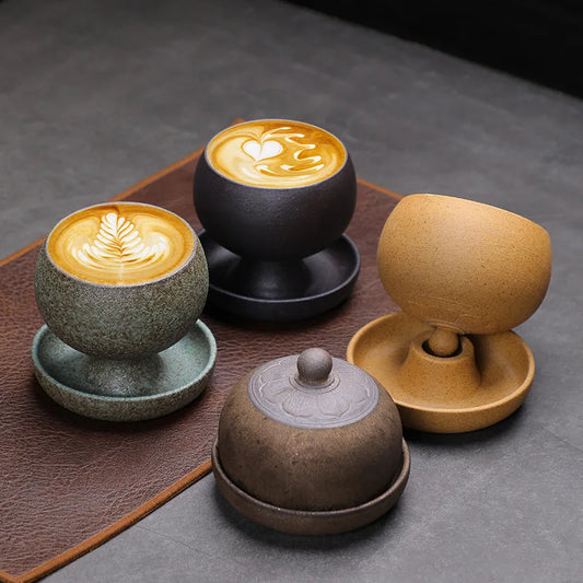 Ceramic Round Coffee Cup With Saucer