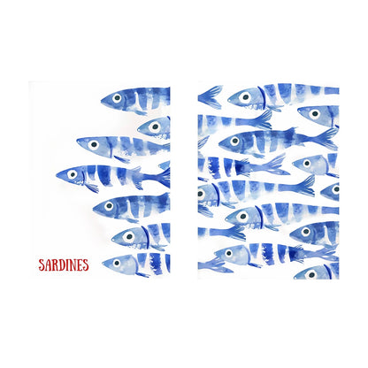 Retro Blue Sardine Wall Art