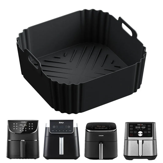 This Silicone Air Fryer Basket offers an eco-friendly, reusable solution for healthier cooking. Made from durable silicone, it ensures non-stick, oil-free food preparation while fitting universally in most air fryer models. Its flexible design makes it easy to use and store, enhancing convenience without compromising performance. Ideal for those seeking a sustainable and practical kitchen accessory.