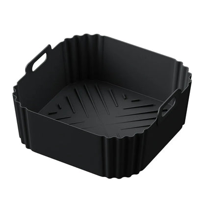 This Silicone Air Fryer Basket offers an eco-friendly, reusable solution for healthier cooking. Made from durable silicone, it ensures non-stick, oil-free food preparation while fitting universally in most air fryer models. Its flexible design makes it easy to use and store, enhancing convenience without compromising performance. Ideal for those seeking a sustainable and practical kitchen accessory.
