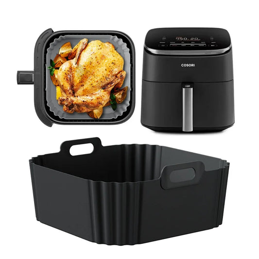This Silicone Air Fryer Basket offers an eco-friendly, reusable solution for healthier cooking. Made from durable silicone, it ensures non-stick, oil-free food preparation while fitting universally in most air fryer models. Its flexible design makes it easy to use and store, enhancing convenience without compromising performance. Ideal for those seeking a sustainable and practical kitchen accessory.